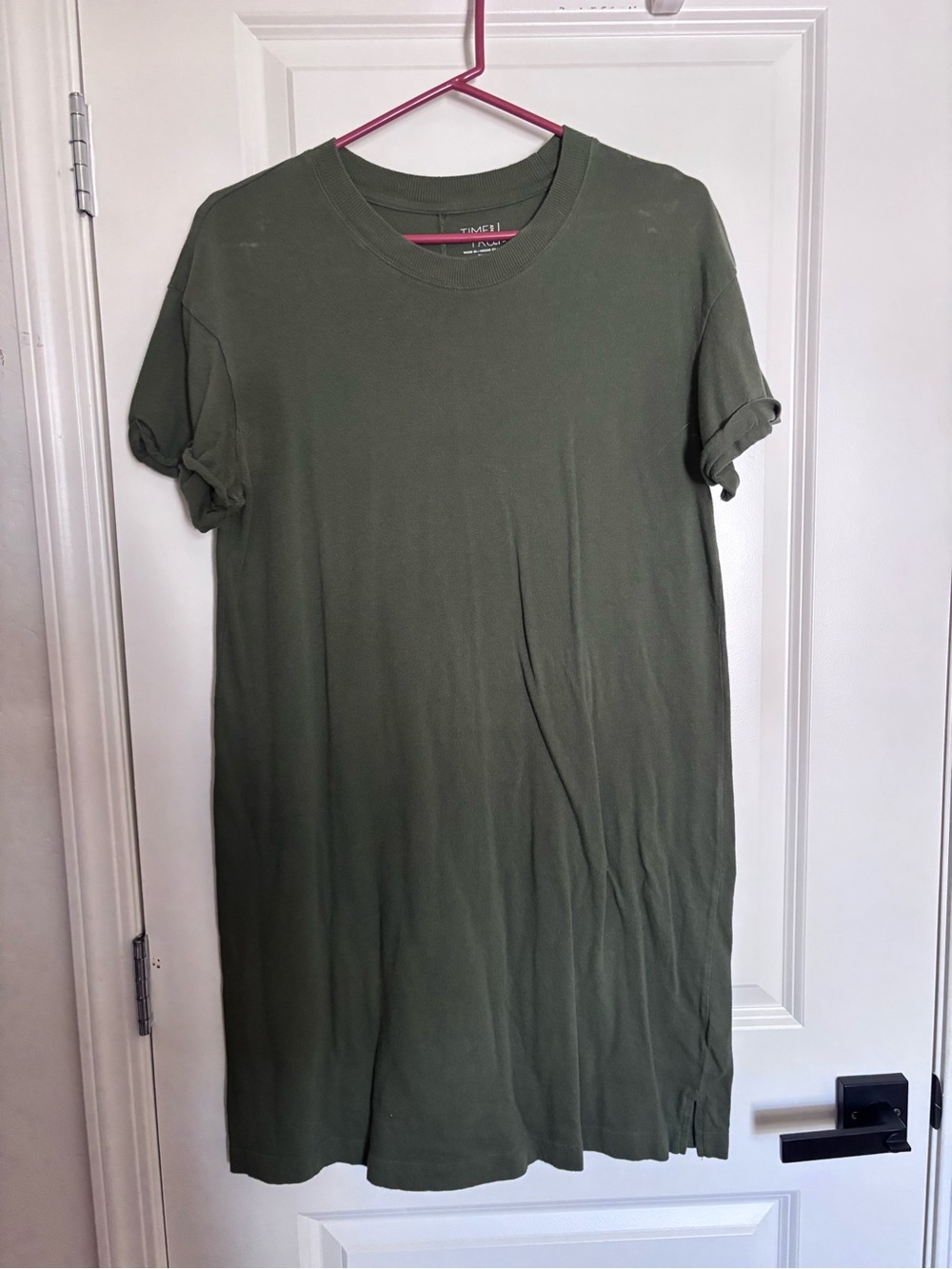 time and tru green dress Olive Mini High Low